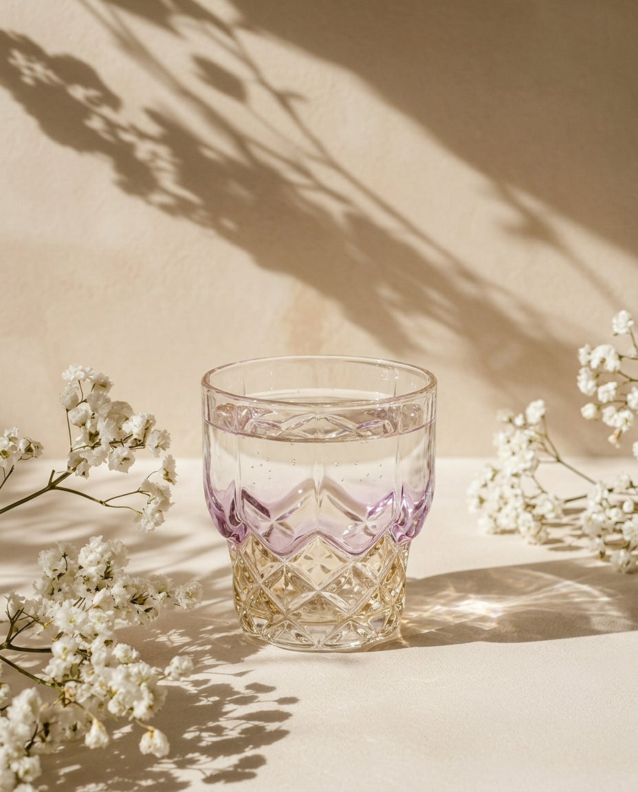 Bazar Bizar Glas Pink Blush Naturel/Roze Ø9 x H6 cm