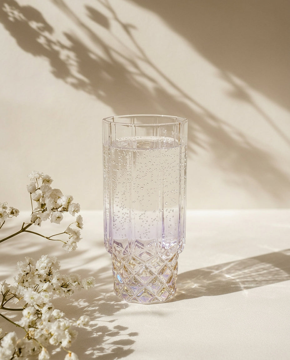 Bazar Bizar Glas Pink Blush Naturel/Roze Ø7,6 x H16 cm