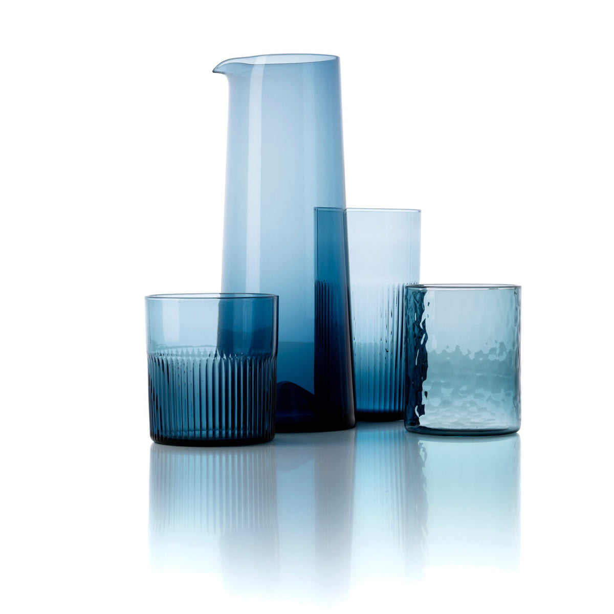 Bazar Bizar Glazen Karaf Azure Indigoblauw Ø10 x H26 cm