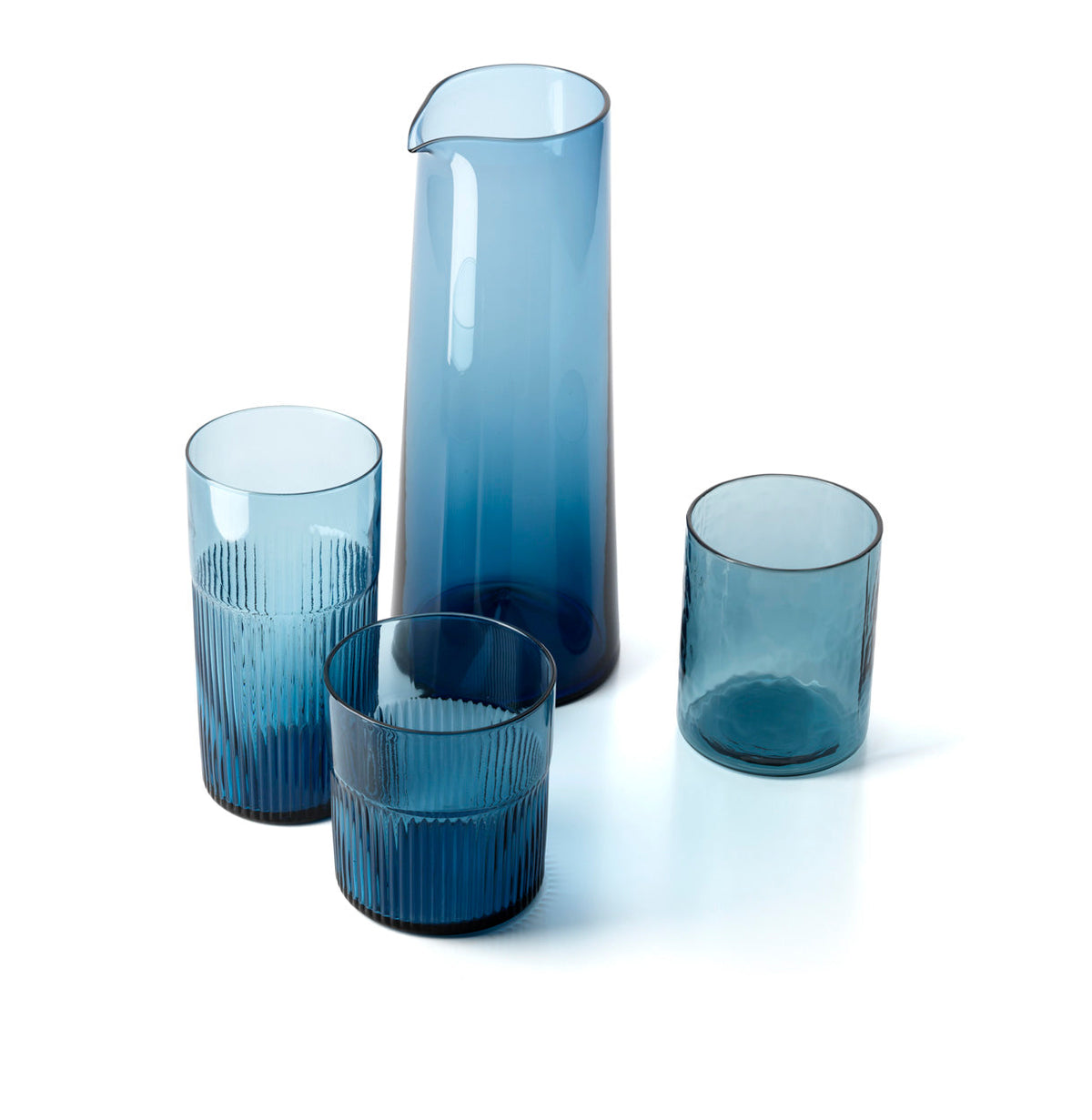 Bazar Bizar Glazen Karaf Azure Indigoblauw Ø10 x H26 cm