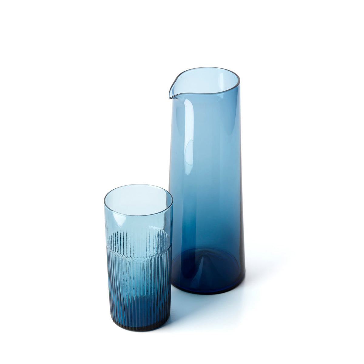 Bazar Bizar Glazen Karaf Azure Indigoblauw Ø10 x H26 cm