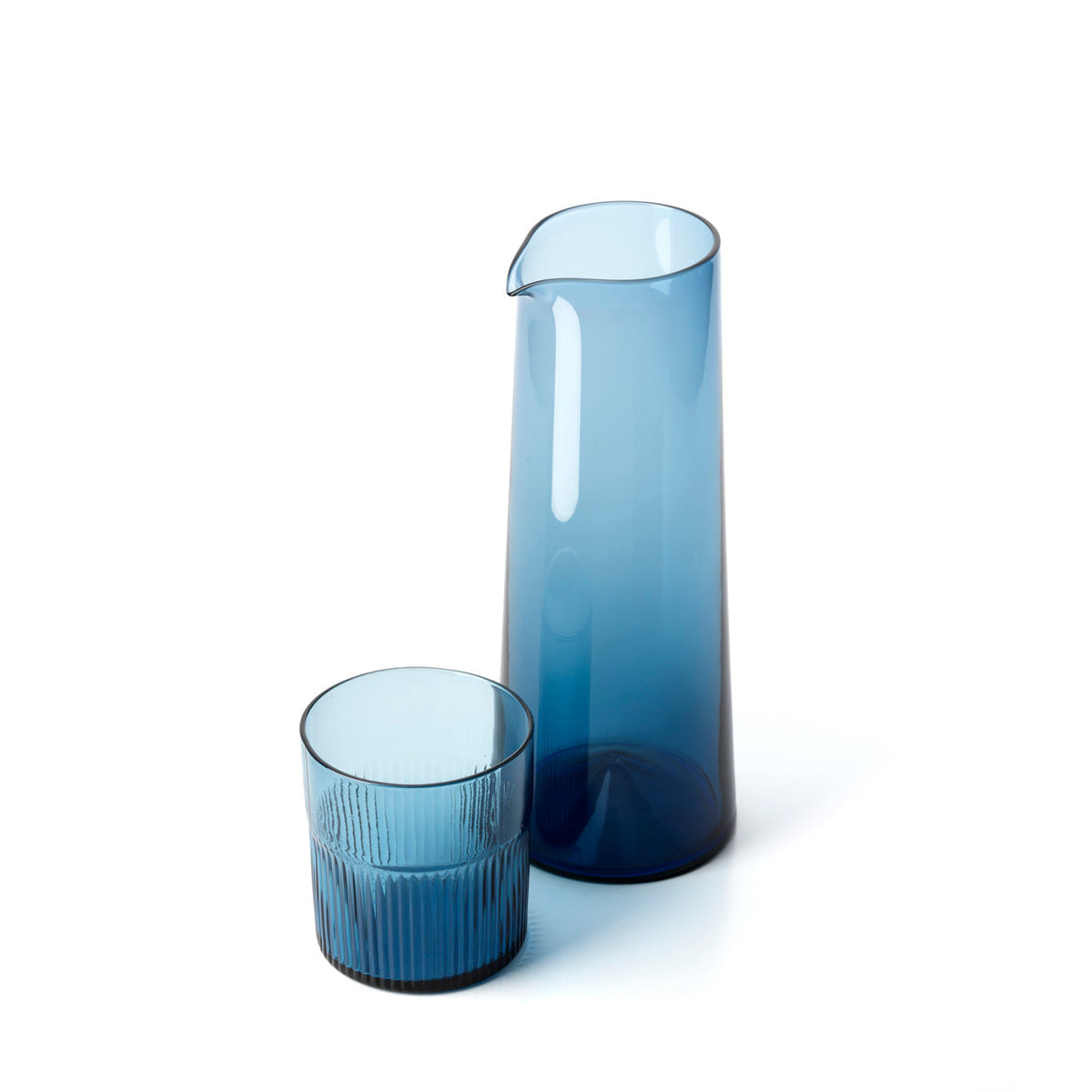 Bazar Bizar Glazen Karaf Azure Indigoblauw Ø10 x H26 cm