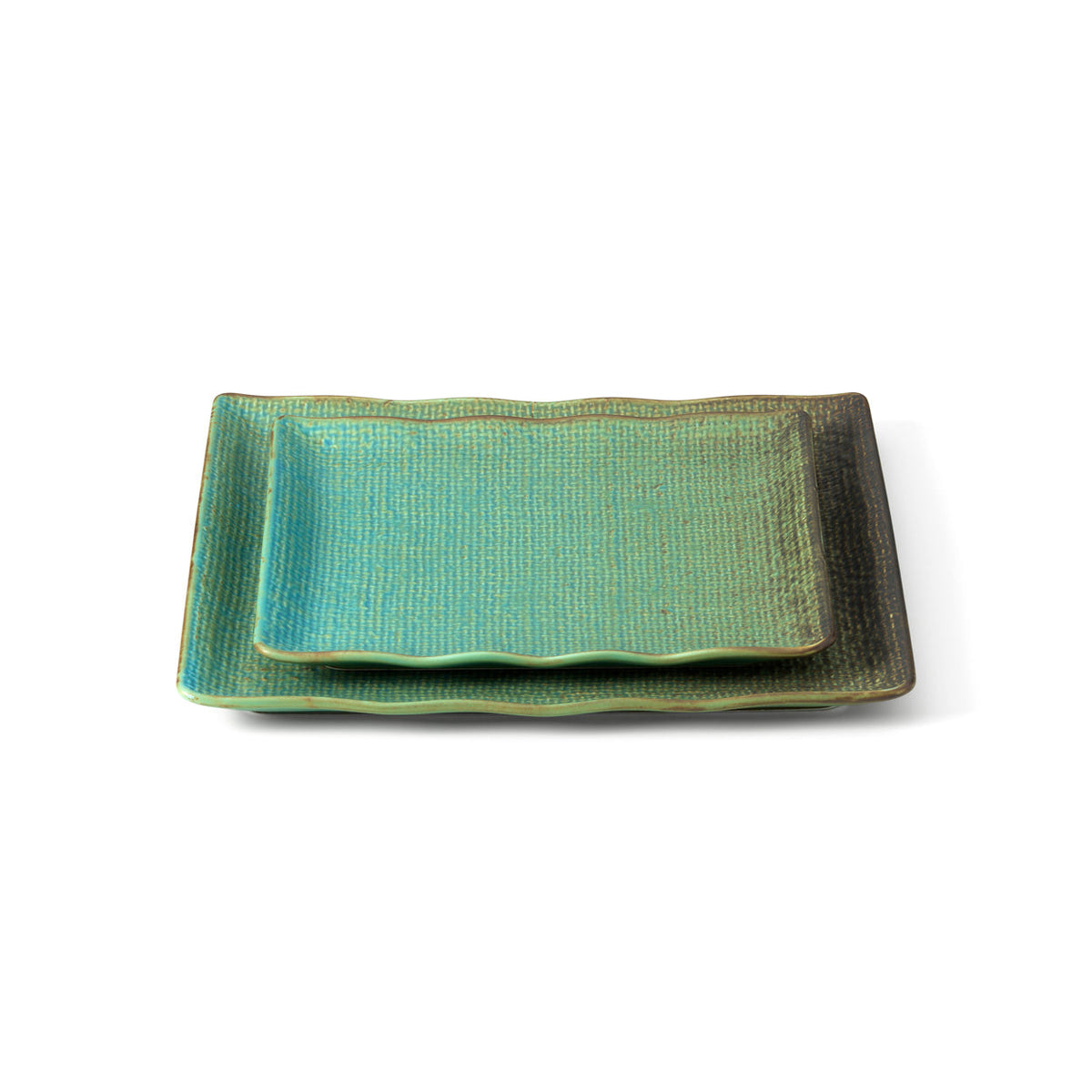 Bazar Bizar Keramische Schaal Lagoon Laguneblauw 25 x 25 x 2,5 cm