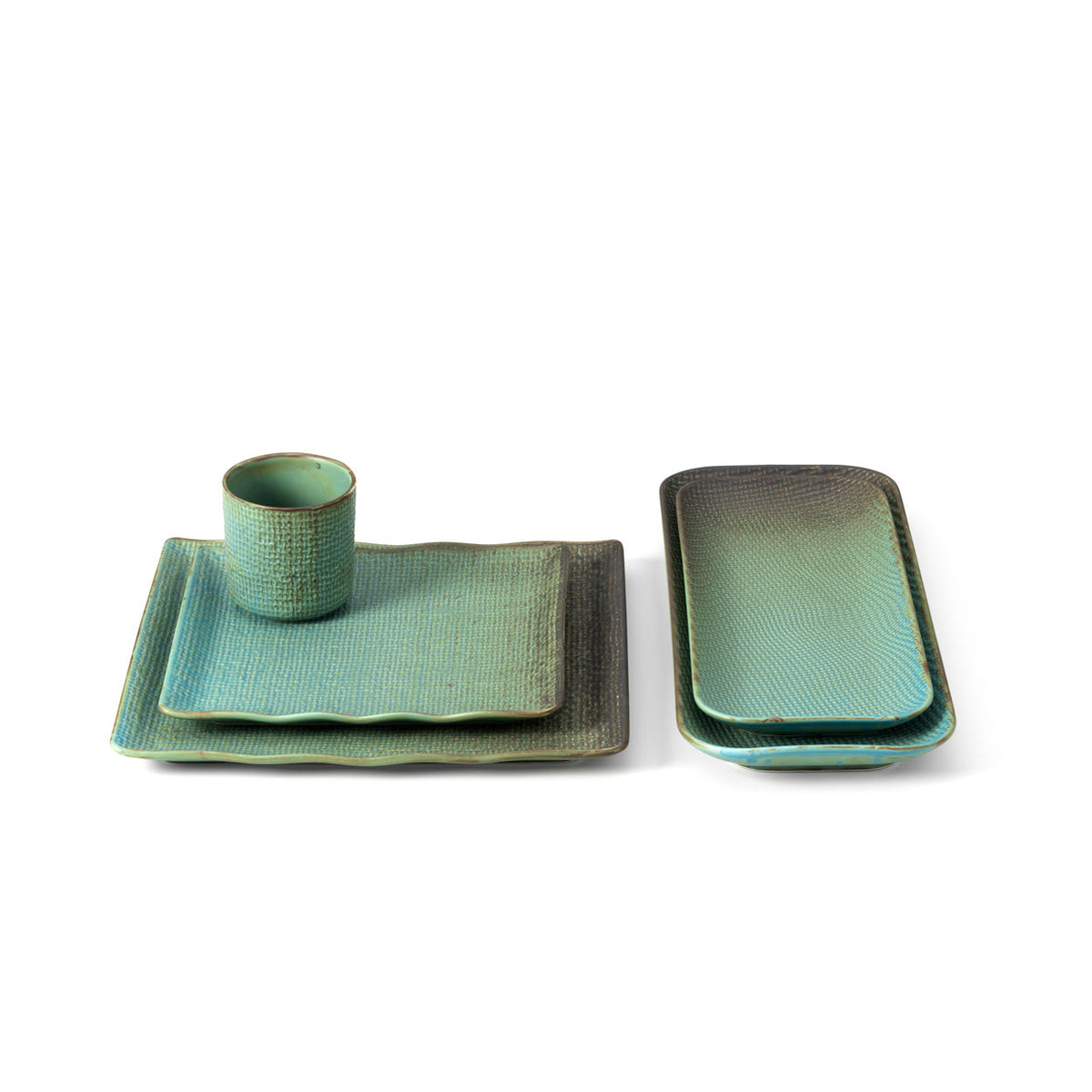 Bazar Bizar Keramische Schaal Lagoon Laguneblauw 36 x 14 cm