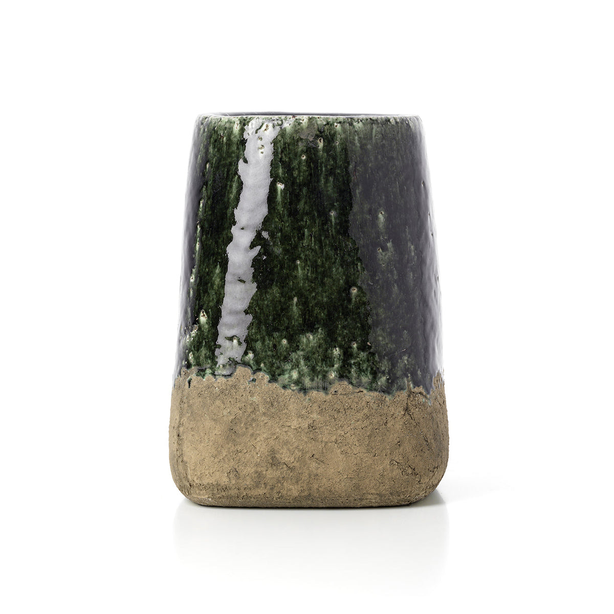 Bazar Bizar Aardewerken Plantenpot Moss Conical Betongroen Ø21 x H29 cm