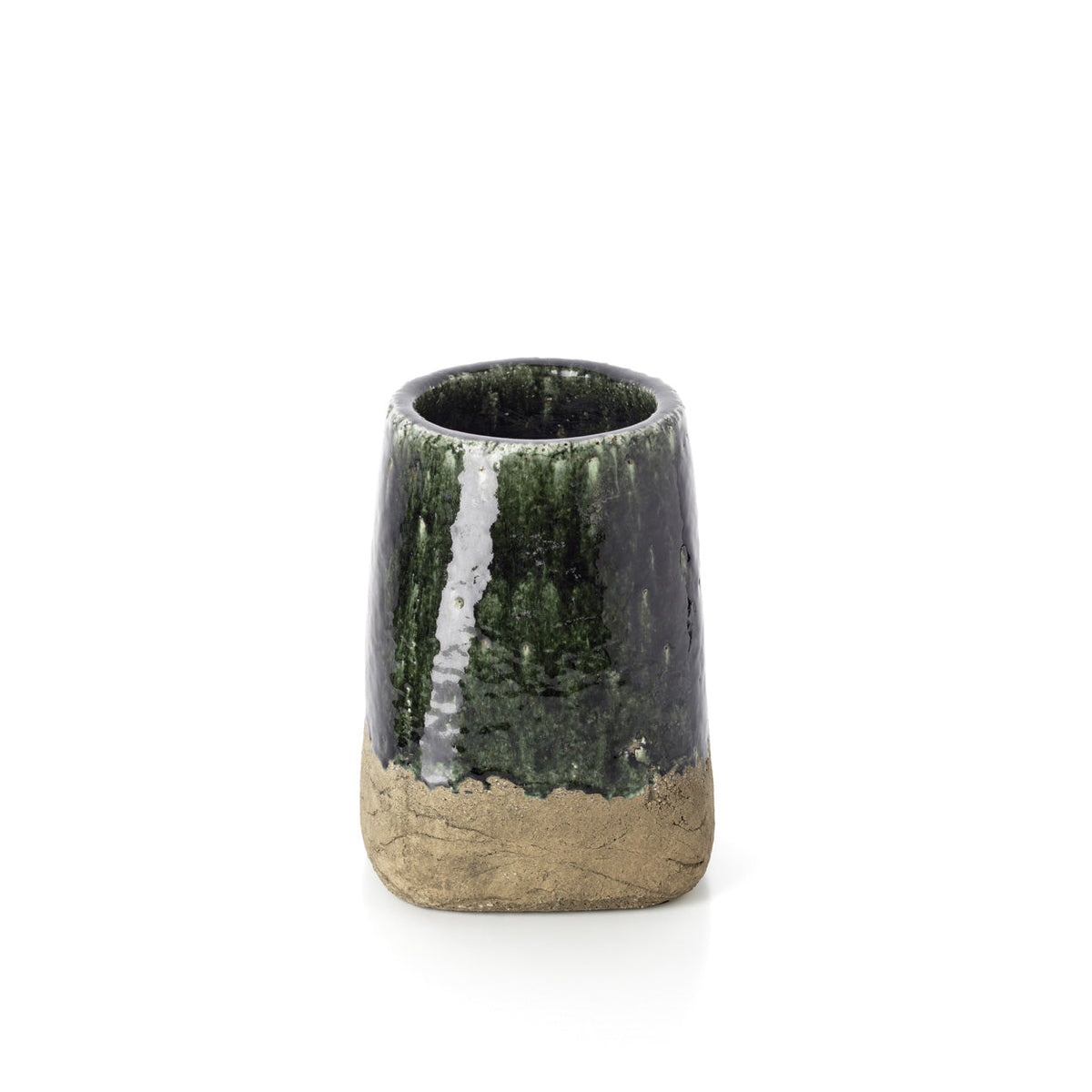 Bazar Bizar Aardewerken Plantenpot Moss Conical Betongroen Ø21 x H29 cm