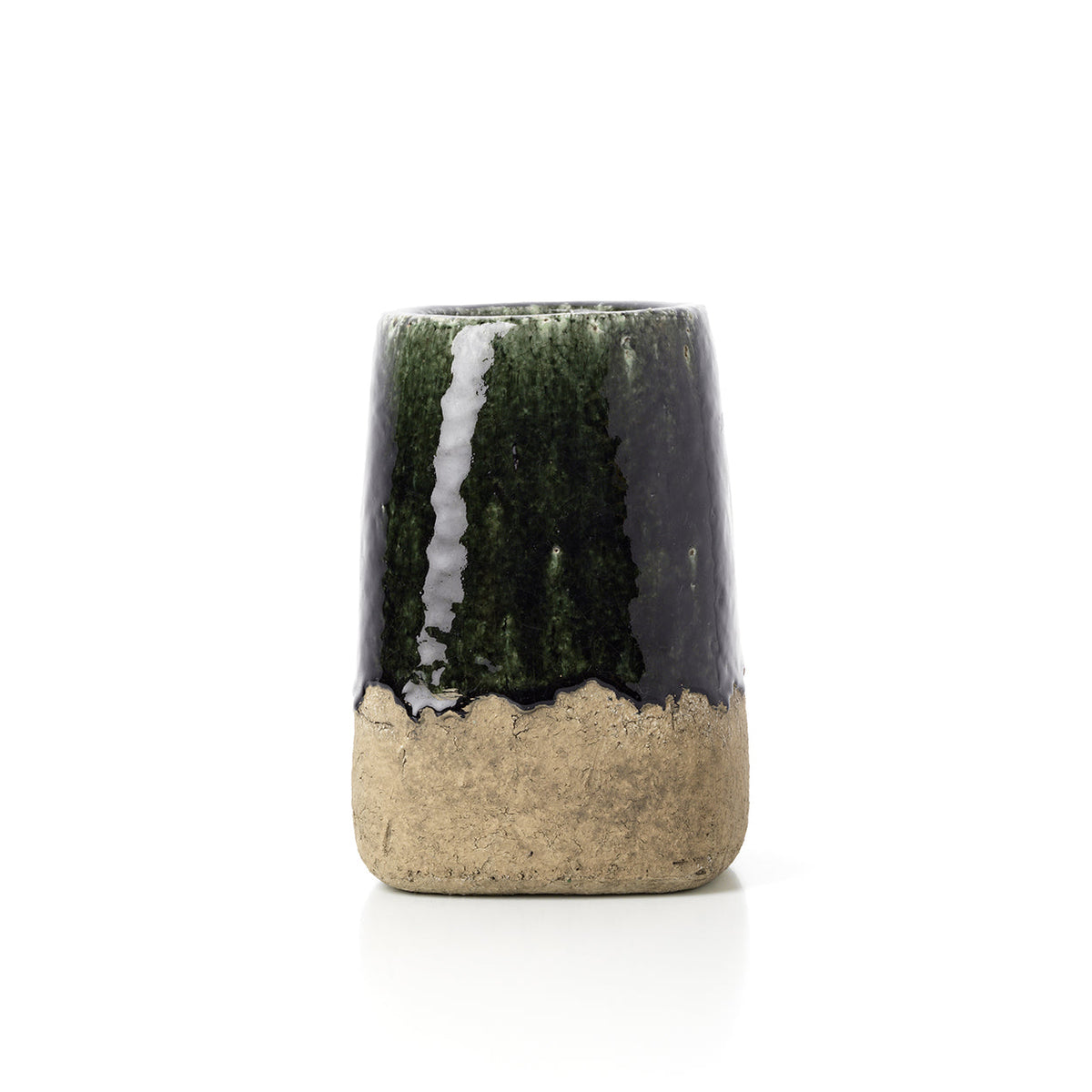 Bazar Bizar Aardewerken Plantenpot Moss Conical Betongroen Ø17 x H25 cm