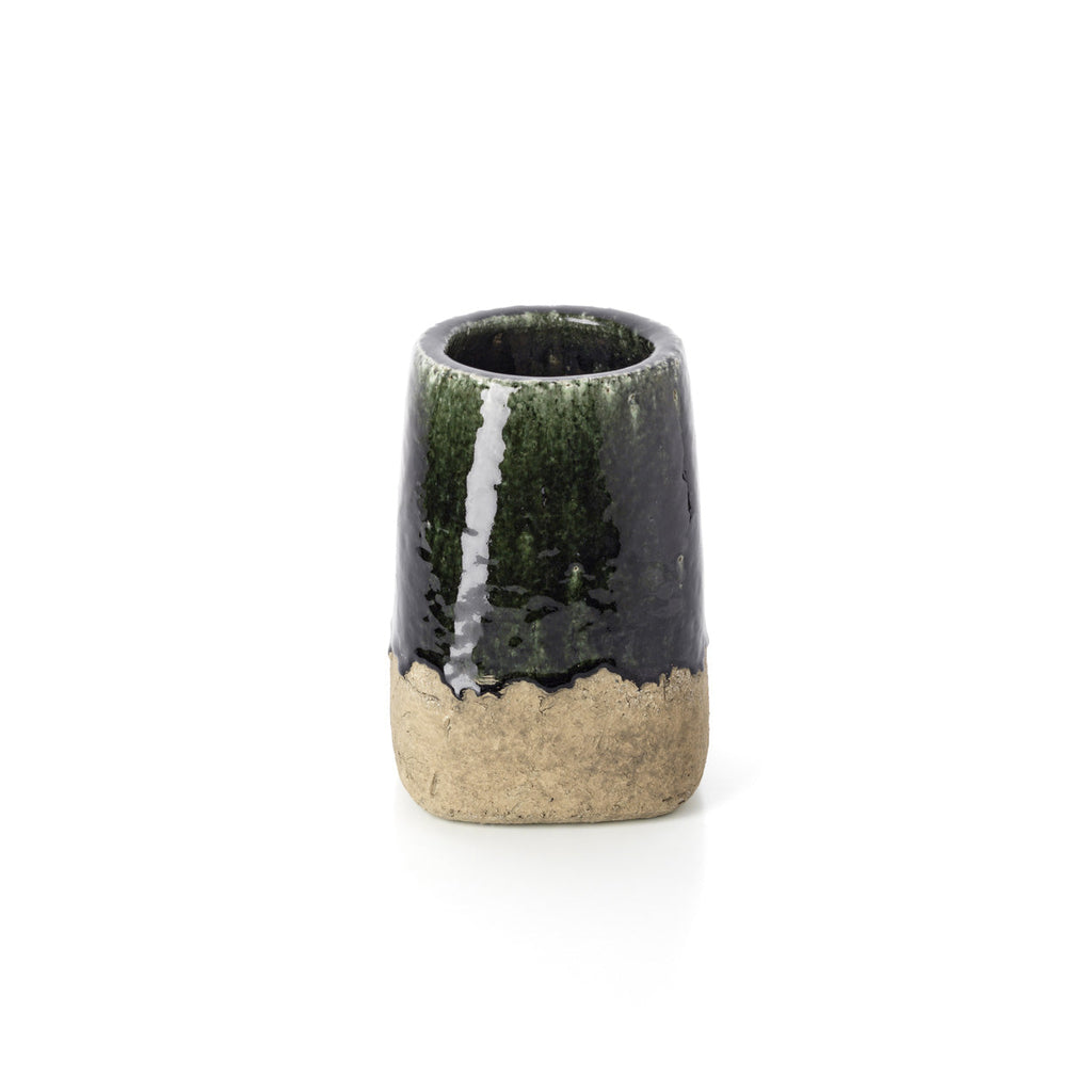 Bazar Bizar Aardewerken Plantenpot Moss Conical Betongroen Ø17 x H25 cm