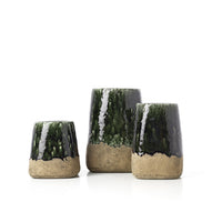 Bazar Bizar Aardewerken Plantenpot Moss Conical Betongroen Ø17 x H18 cm