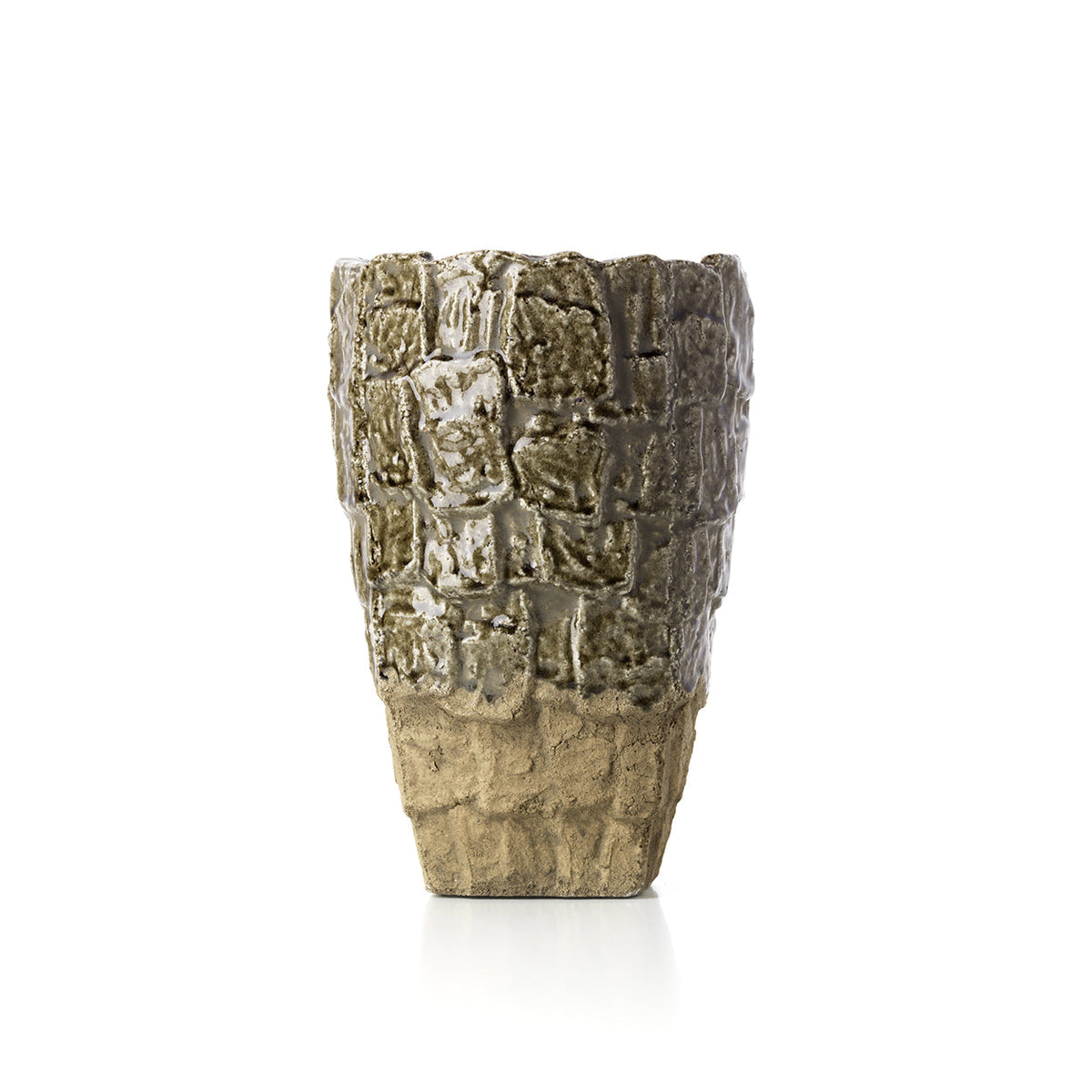 Bazar Bizar Aardewerken Vaas Rock Texture Steengrijs Ø25 x H36,5 cm