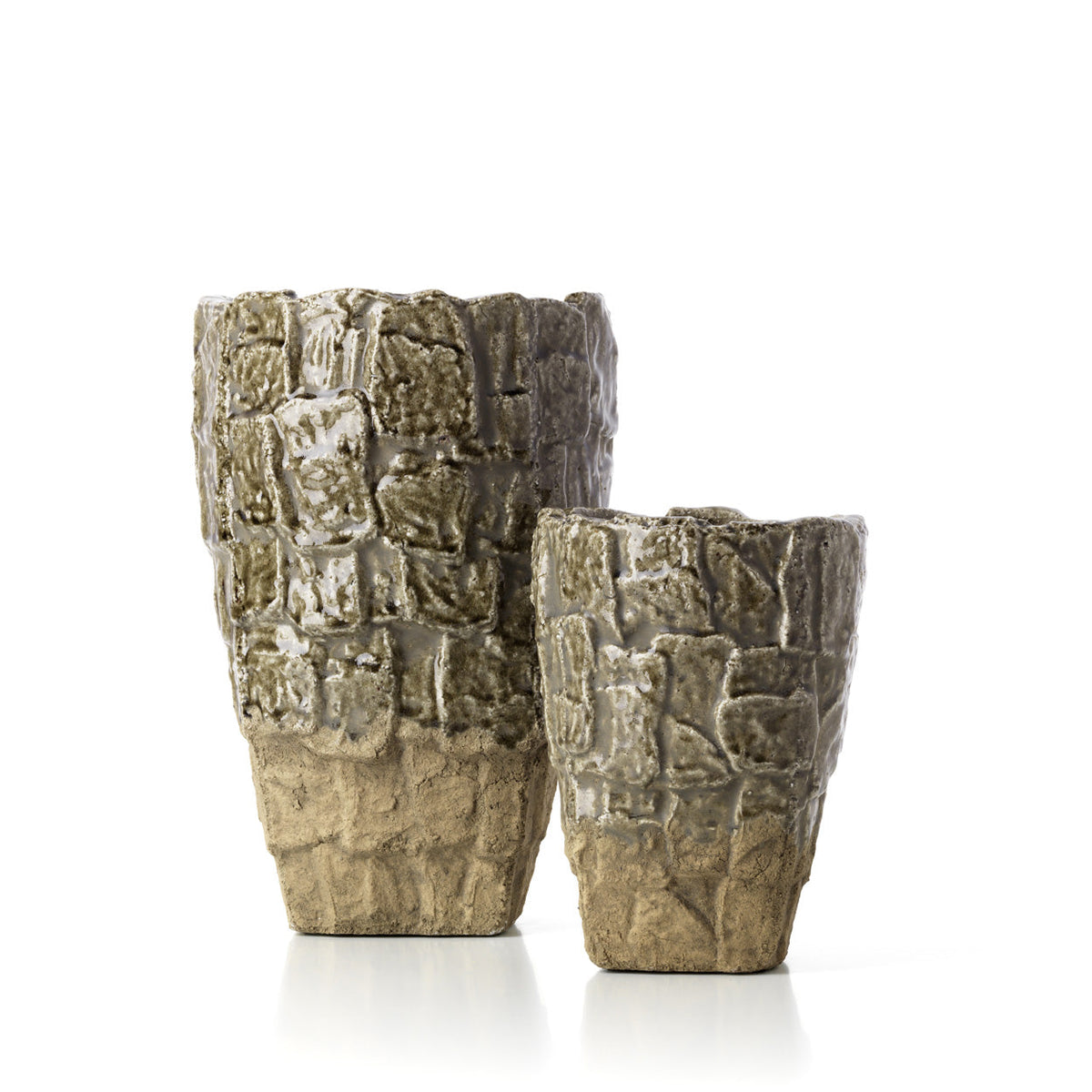 Bazar Bizar Aardewerken Vaas Rock Texture Steengrijs Ø25 x H36,5 cm