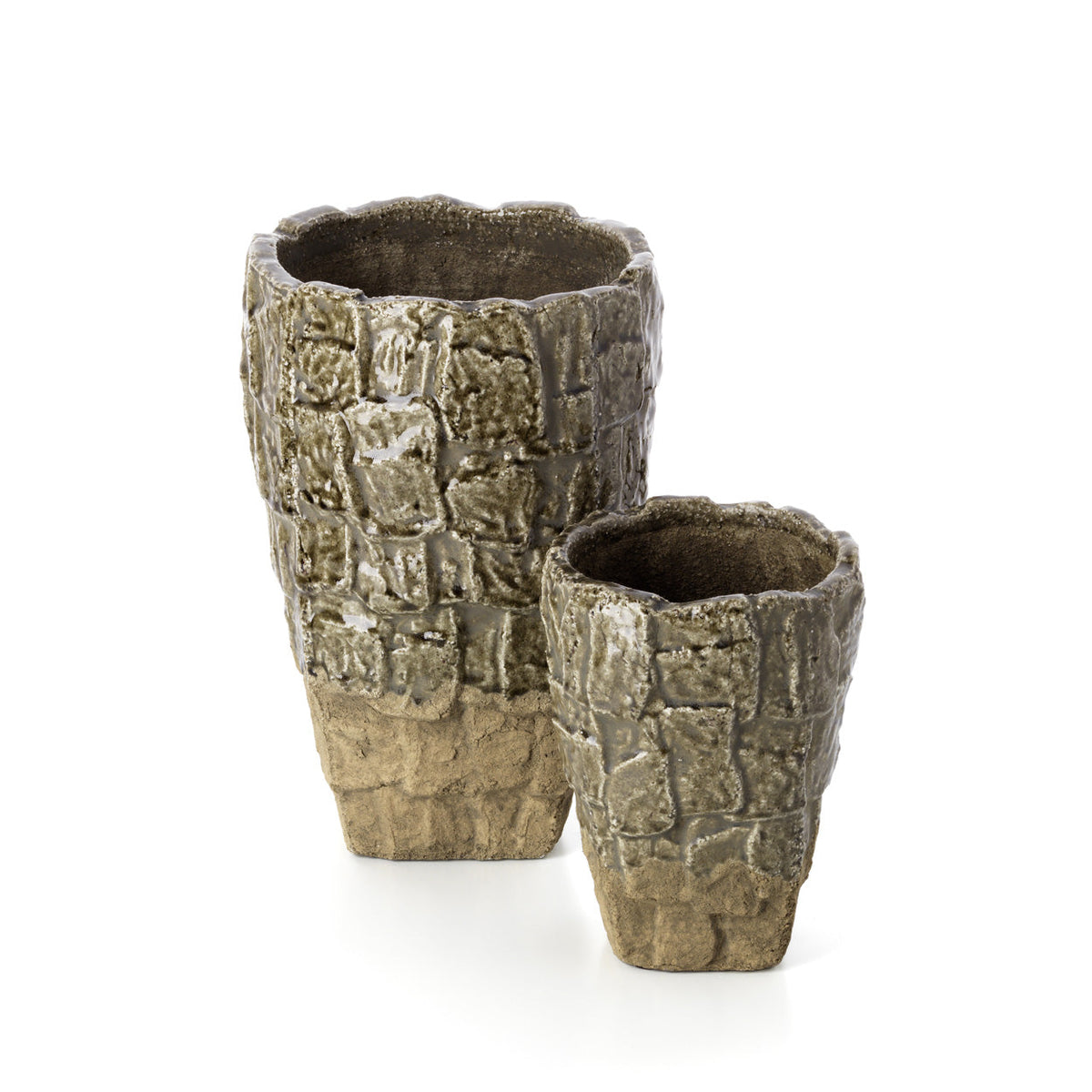 Bazar Bizar Aardewerken Vaas Rock Texture Steengrijs Ø25 x H36,5 cm