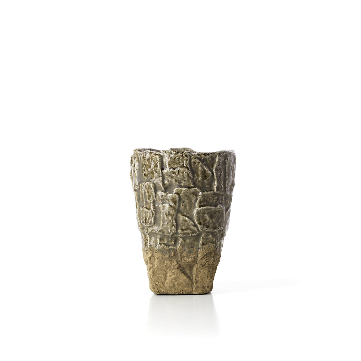 Bazar Bizar Aardewerken Vaas Rock Texture Steengrijs Ø17,5 x H24 cm