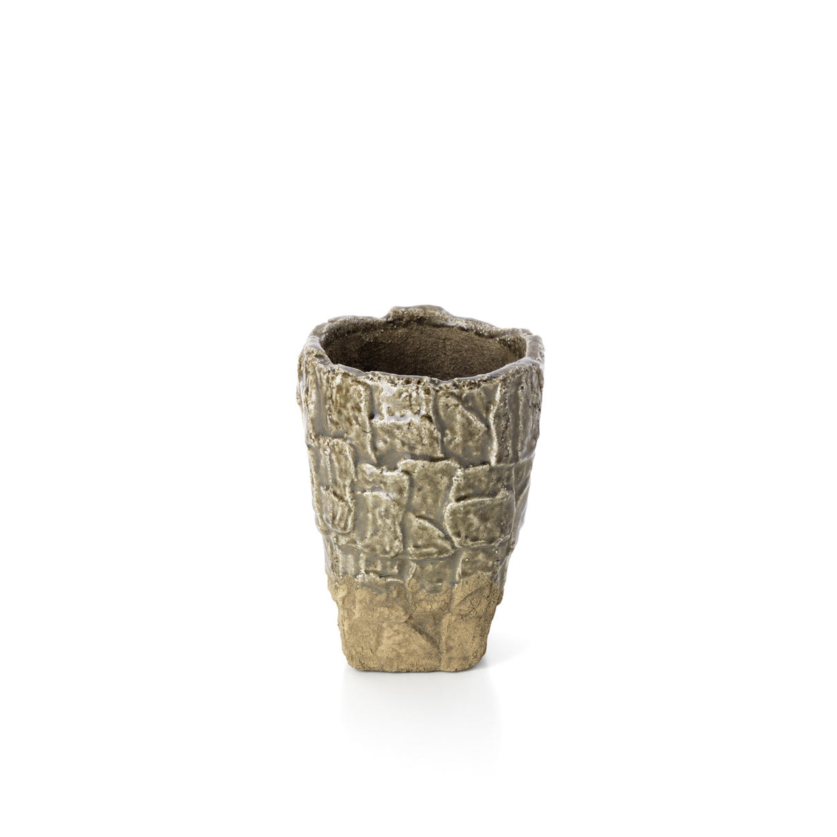 Bazar Bizar Aardewerken Vaas Rock Texture Steengrijs Ø17,5 x H24 cm
