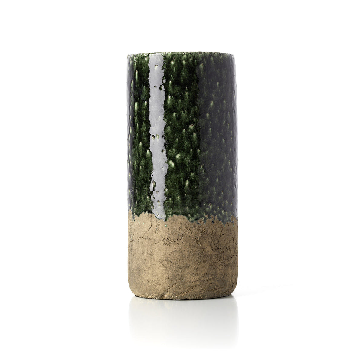 Bazar Bizar Aardewerken Vaas Moss Cylinder Betongroen Ø18 x H38 cm