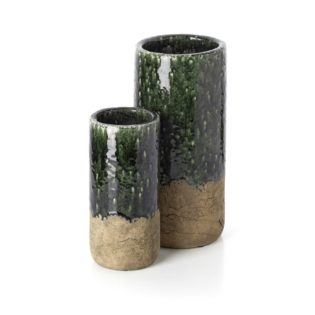 Bazar Bizar Aardewerken Vaas Moss Cylinder Betongroen Ø18 x H38 cm