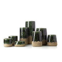 Bazar Bizar Aardewerken Vaas Moss Cylinder Betongroen Ø18 x H38 cm