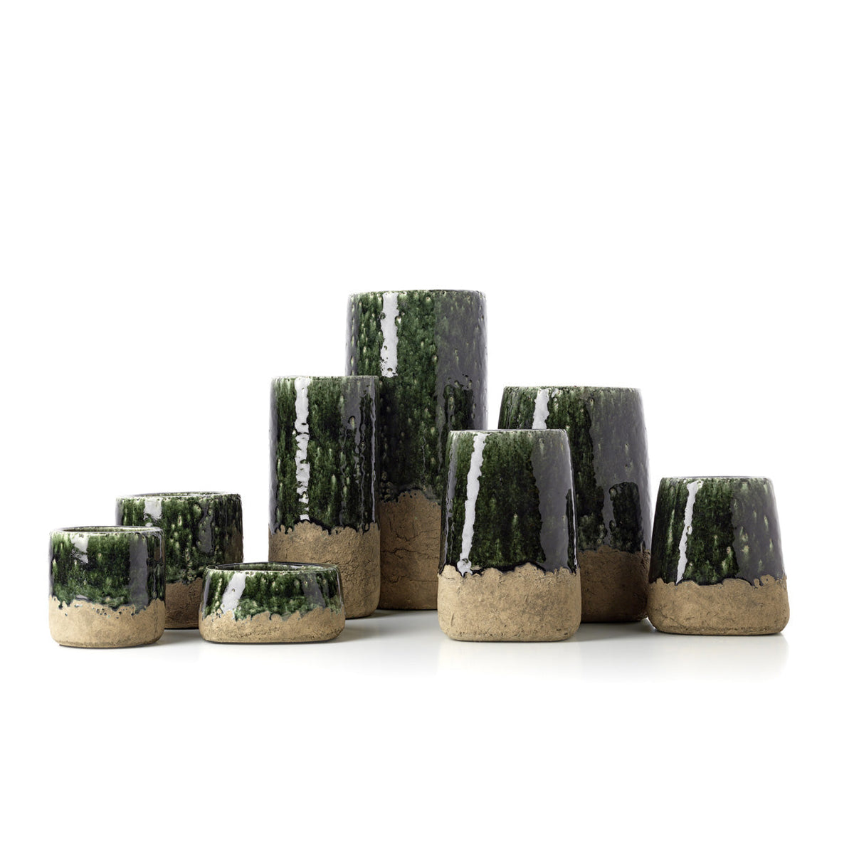 Bazar Bizar Aardewerken Plantenpot Moss Bowl Betongroen Ø16 x H8 cm