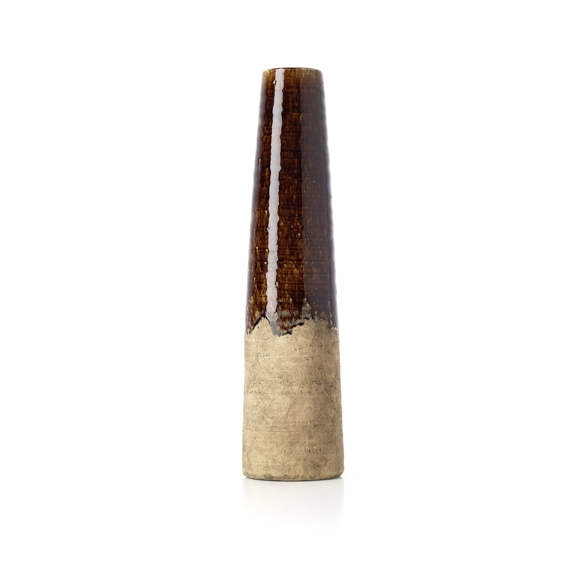 Bazar Bizar Aardewerken Vaas Amber Betonbruin Ø14,5 x H58,5 cm