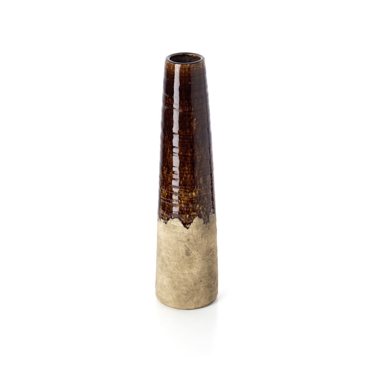 Bazar Bizar Aardewerken Vaas Amber Betonbruin Ø14,5 x H58,5 cm