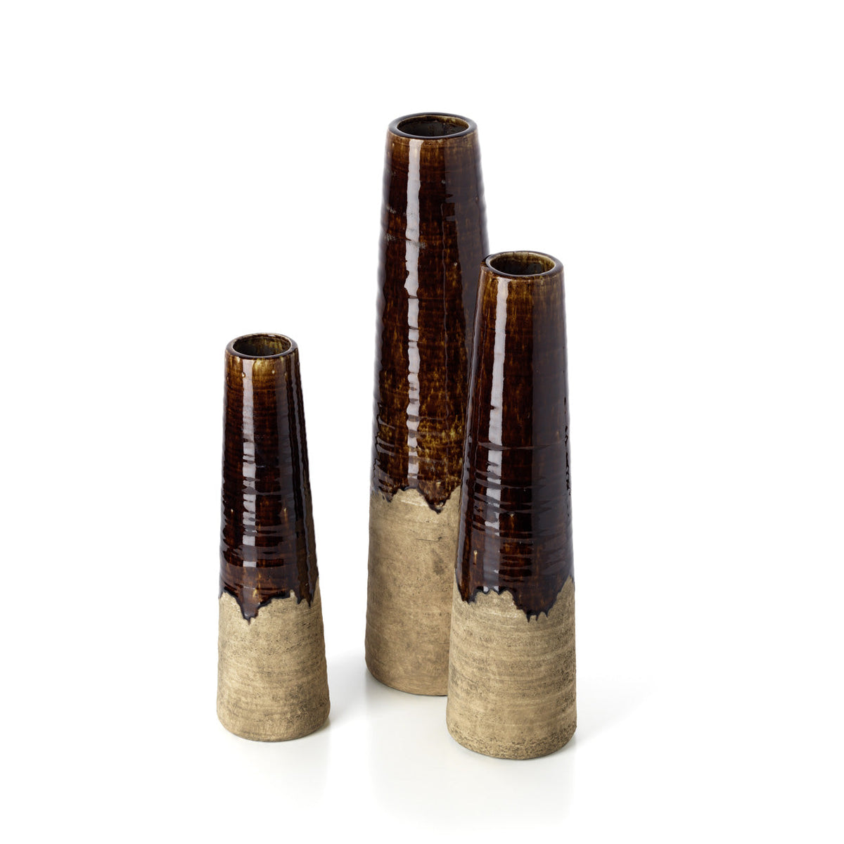 Bazar Bizar Aardewerken Vaas Amber Betonbruin Ø14,5 x H58,5 cm