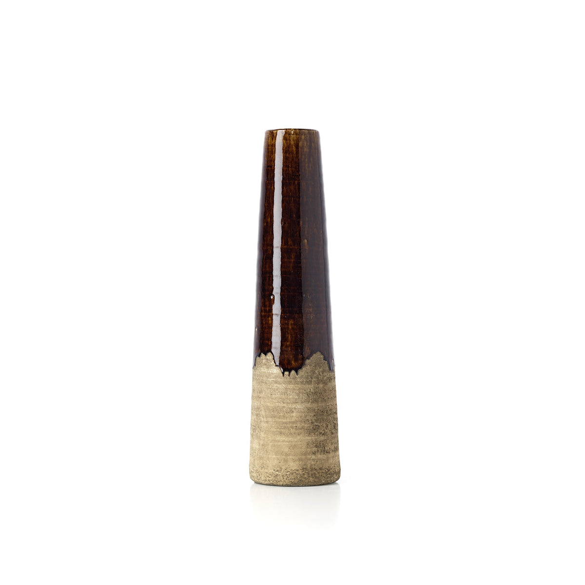 Bazar Bizar Aardewerken Vaas Amber Betonbruin Ø12,5 x H49 cm
