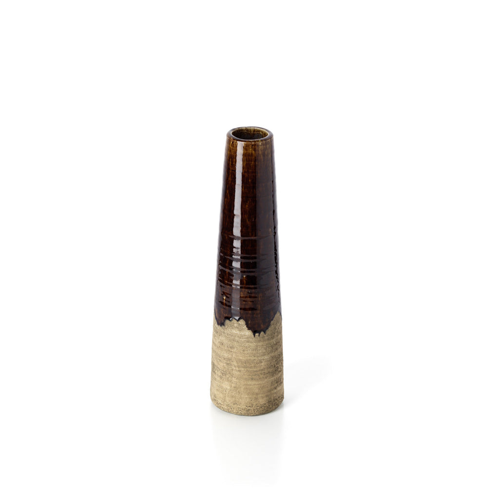 Bazar Bizar Aardewerken Vaas Amber Betonbruin Ø12,5 x H49 cm