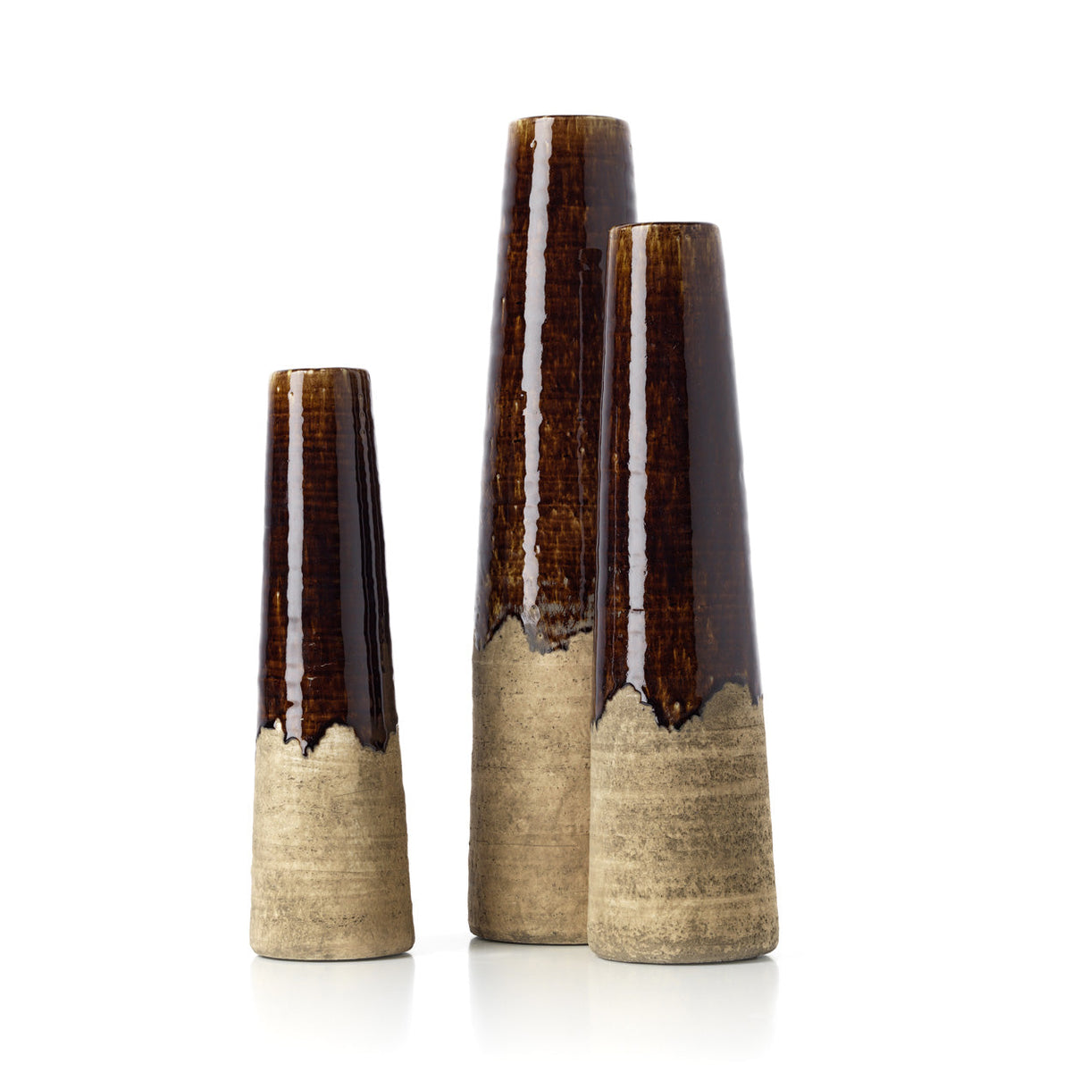 Bazar Bizar Aardewerken Vaas Amber Betonbruin Ø12,5 x H49 cm