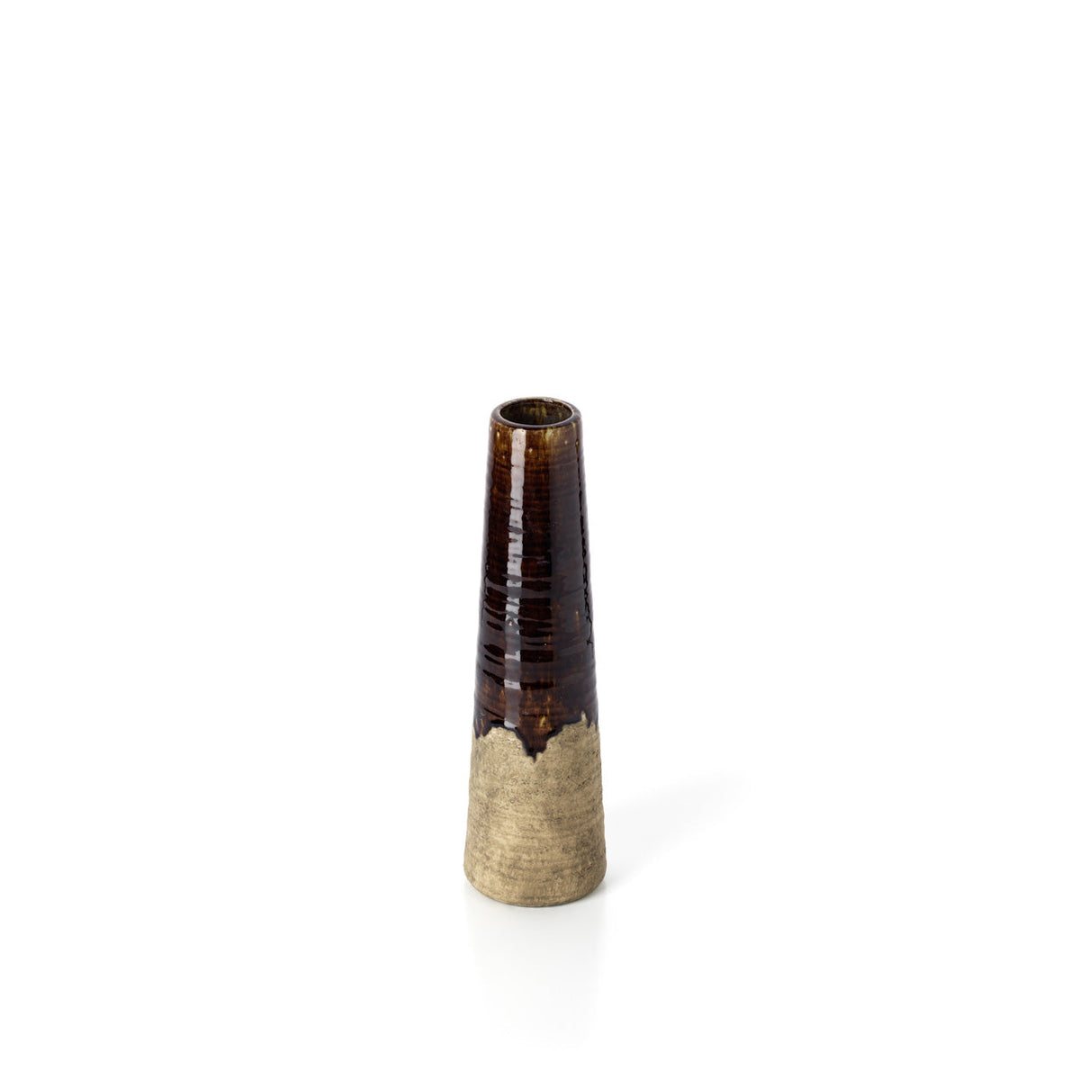 Bazar Bizar Aardewerken Vaas Amber Betonbruin Ø11 x H39,5 cm