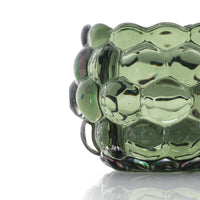 Bazar Bizar Gerecycleerde Glazen Kandelaar Bubble Glow Groen Ø11 x H8 cm