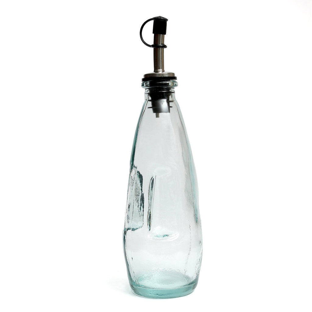 Bazar Bizar Gerecycleerde Glazen Oliefles Blauw Ø6 x H23 cm