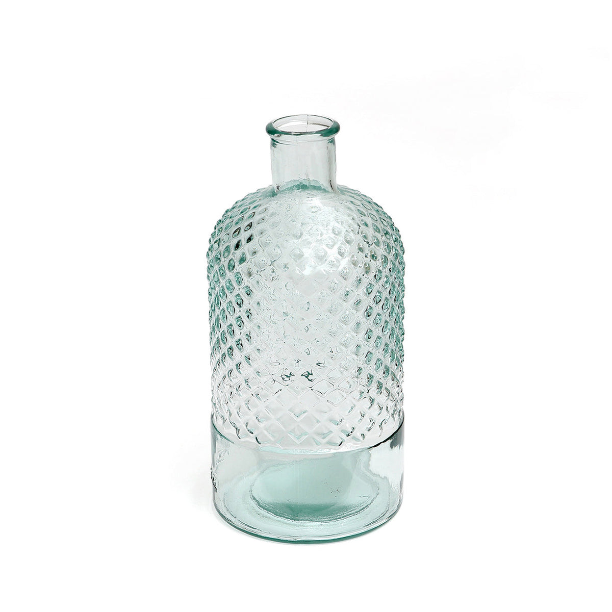 Bazar Bizar Gerecycleerde Glazen Karaf Zuanshi Blauw Ø12 x H22 cm