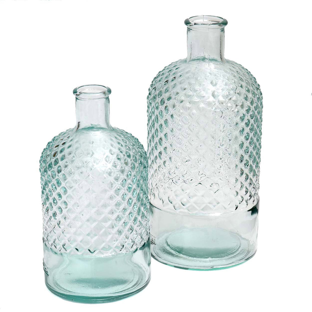 Bazar Bizar Gerecycleerde Glazen Karaf Zuanshi Blauw Ø12 x H22 cm