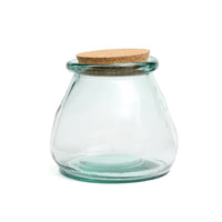 Bazar Bizar Gerecycleerde Glazen Voorraadpot Belly Blauw Ø15 x H15 cm