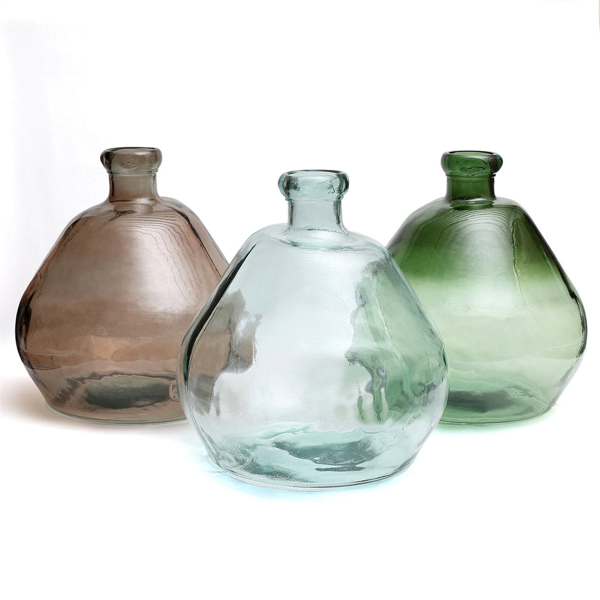 Bazar Bizar Gerecycleerde Glazen Vaas Bolai Blauw Ø45 x H50 cm