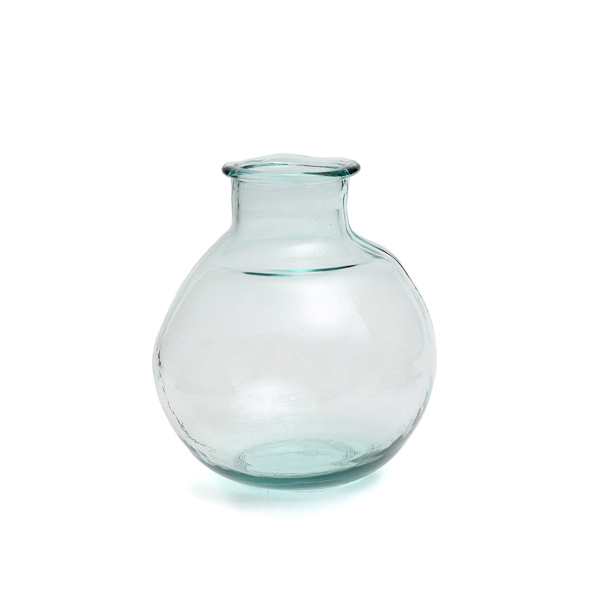 Bazar Bizar Gerecycleerde Glazen Vaas Yugang Blauw Ø25 x H31 cm