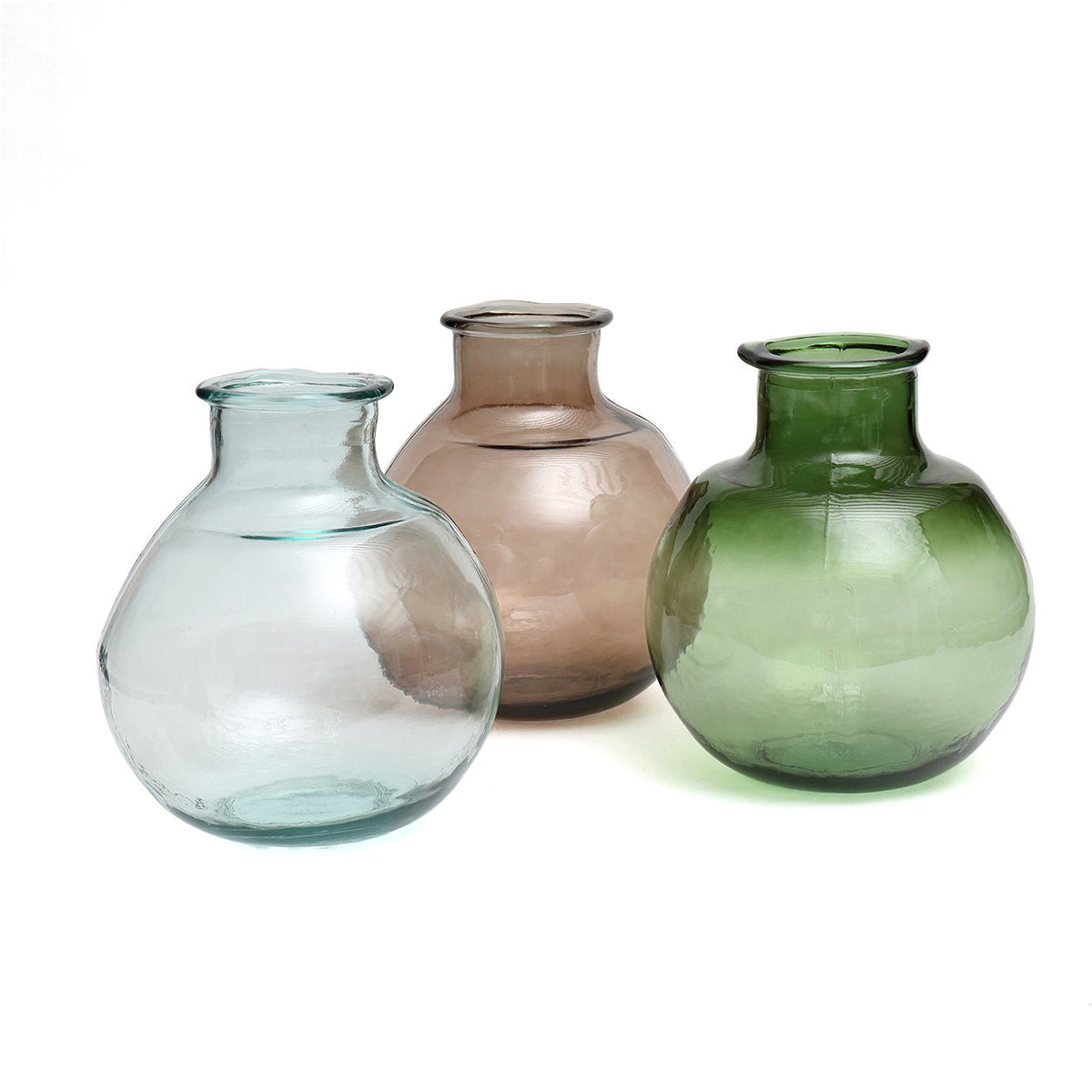 Bazar Bizar Gerecycleerde Glazen Vaas Yugang Blauw Ø25 x H31 cm