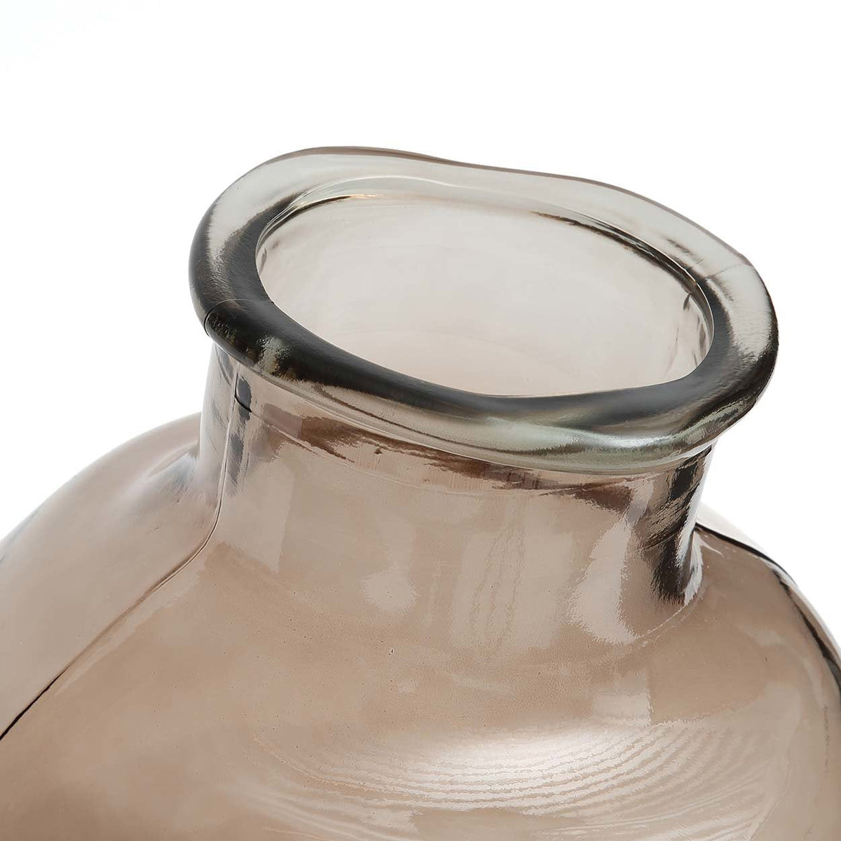 Bazar Bizar Gerecycleerde Glazen Vaas Yugang Beige Ø25 x H31 cm