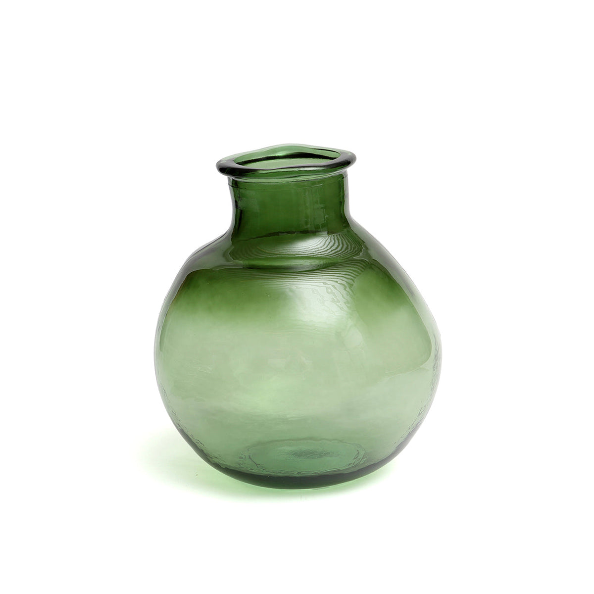 Bazar Bizar Gerecycleerde Glazen Vaas Yugang Groen Ø25 x H31 cm