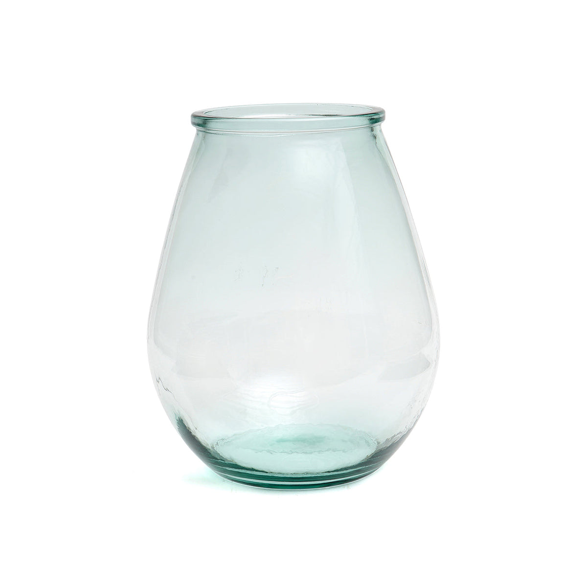 Bazar Bizar Gerecycleerde Glazen Vaas Qiezi Blauw Ø29 x H35 cm
