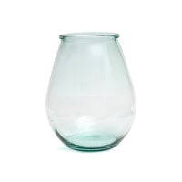 Bazar Bizar Gerecycleerde Glazen Vaas Qiezi Blauw Ø29 x H35 cm
