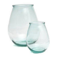 Bazar Bizar Gerecycleerde Glazen Vaas Qiezi Blauw Ø29 x H35 cm
