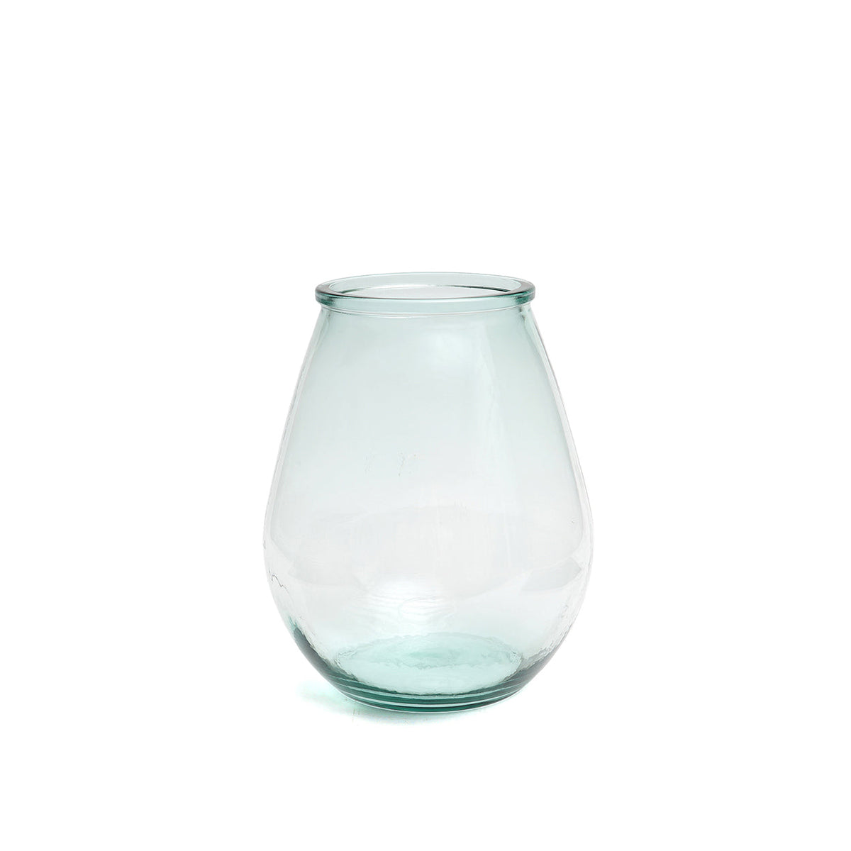 Bazar Bizar Gerecycleerde Glazen Vaas Eggplant Blauw Ø19 x H23 cm