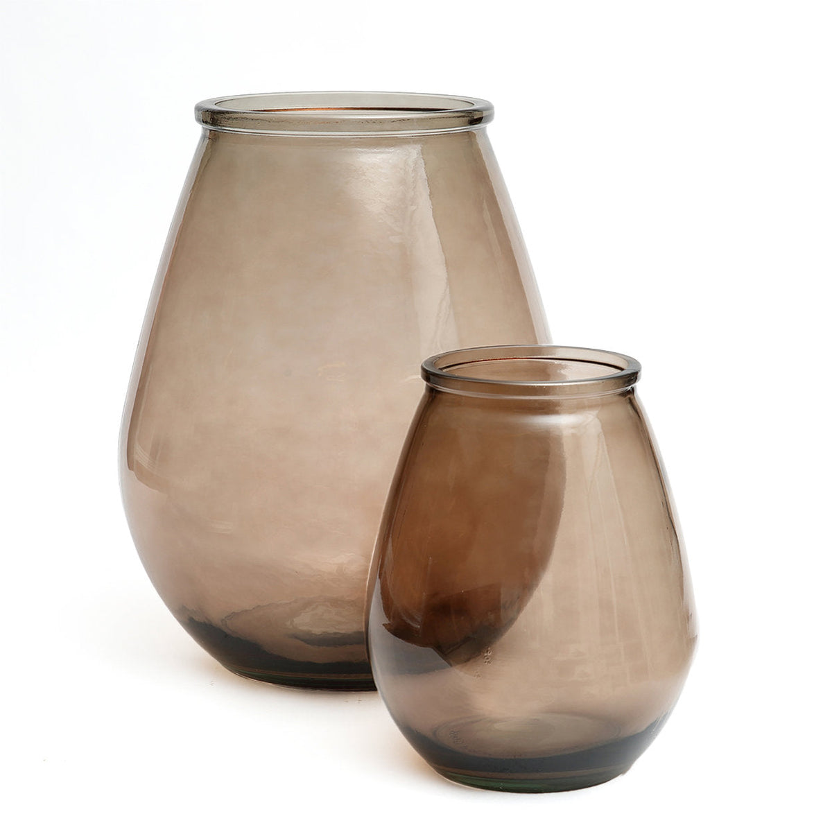 Bazar Bizar Gerecycleerde Glazen Vaas Qiezi Beige Ø29 x H35 cm