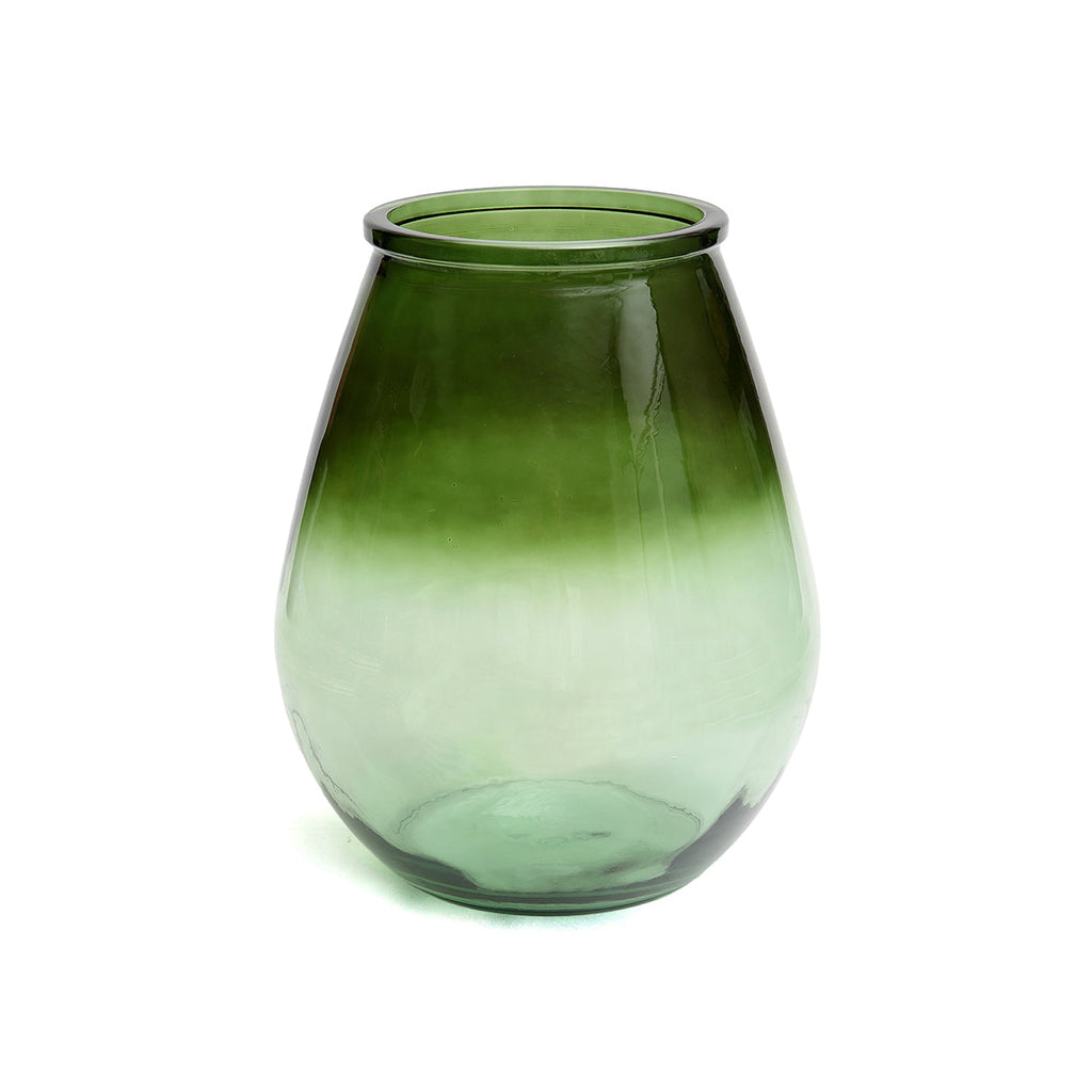 Bazar Bizar Vase en Verre Recyclé Qiezi Vert Ø29 x H35 cm