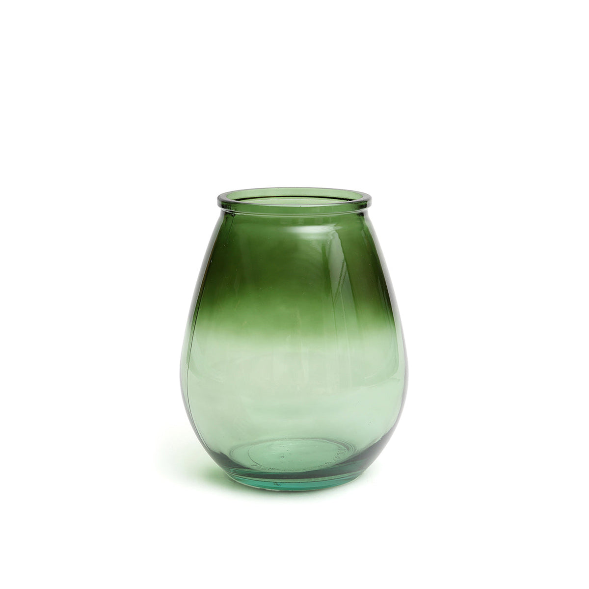 Bazar Bizar Gerecycleerde Glazen Vaas Qiezi Groen Ø19 x H23 cm