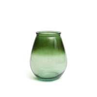 Bazar Bizar Gerecycleerde Glazen Vaas Qiezi Groen Ø19 x H23 cm