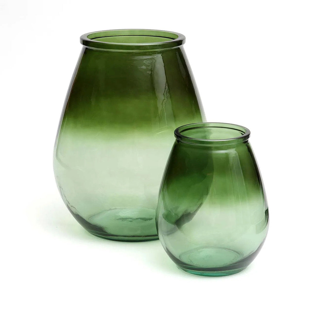 Bazar Bizar Gerecycleerde Glazen Vaas Qiezi Groen Ø19 x H23 cm