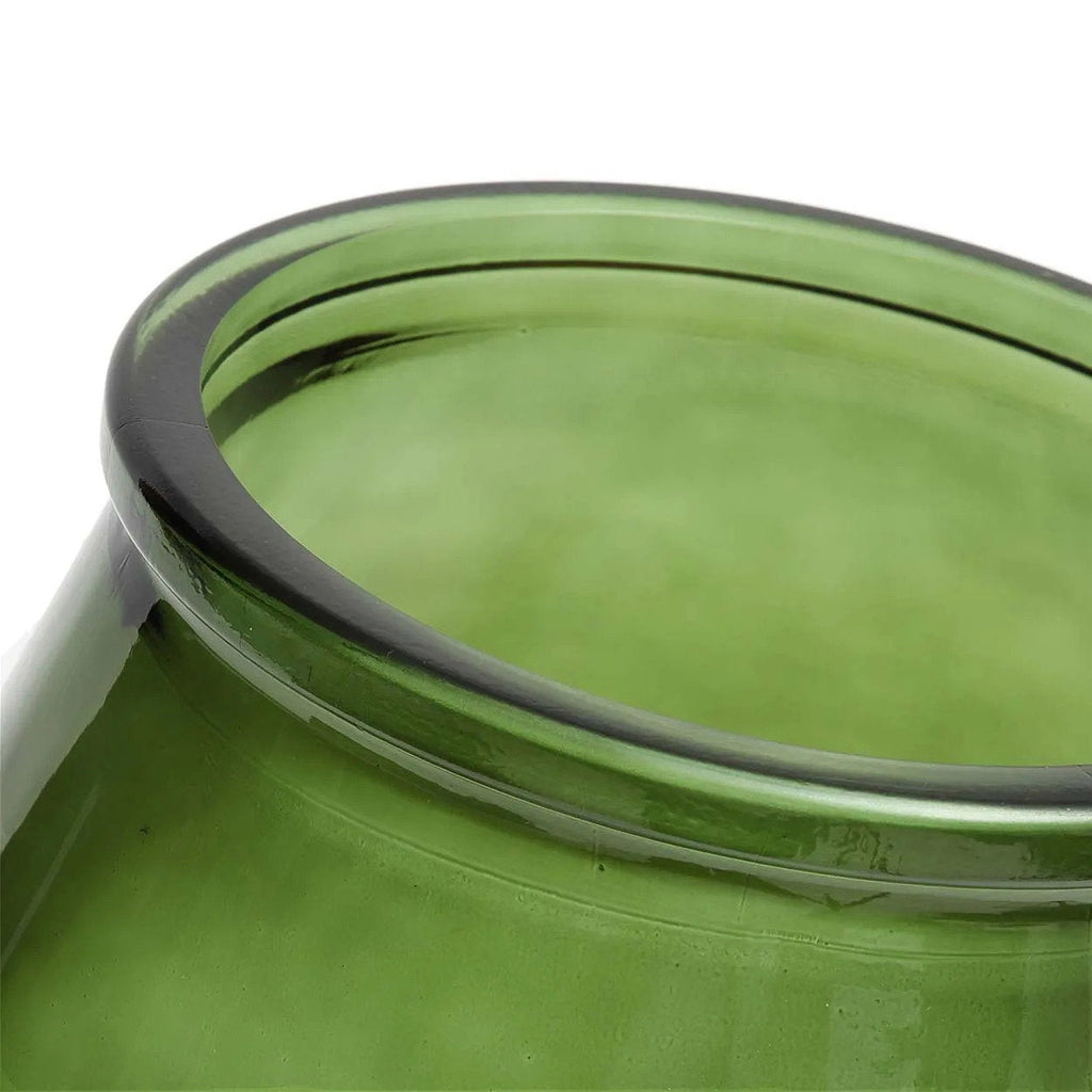 Bazar Bizar Gerecycleerde Glazen Vaas Qiezi Groen Ø19 x H23 cm