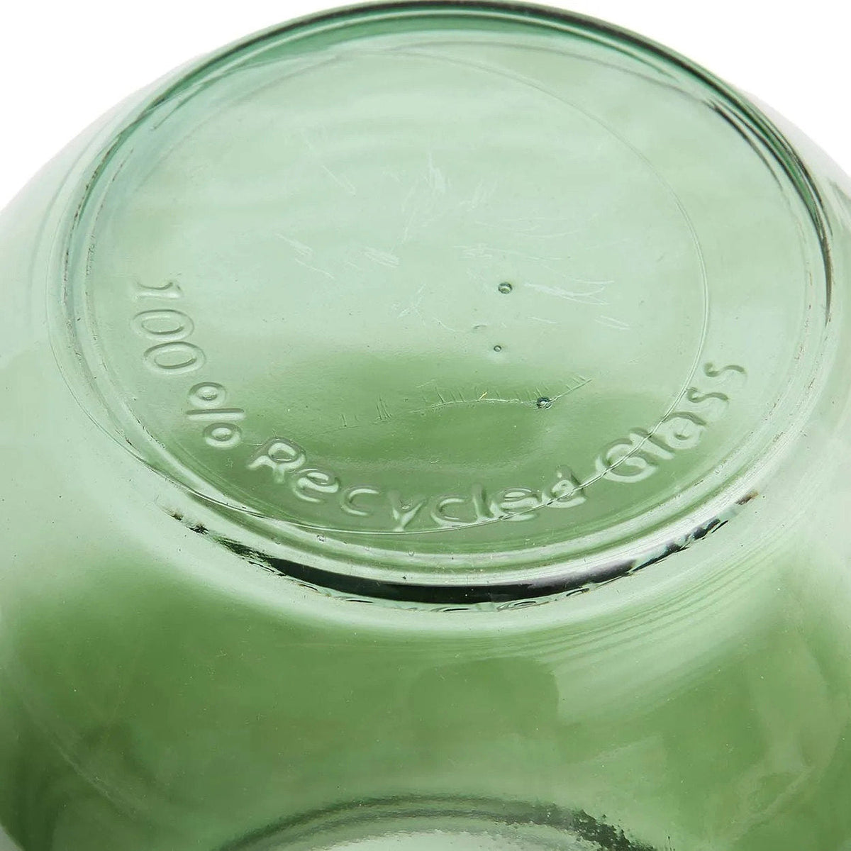 Bazar Bizar Gerecycleerde Glazen Vaas Qiezi Groen Ø19 x H23 cm